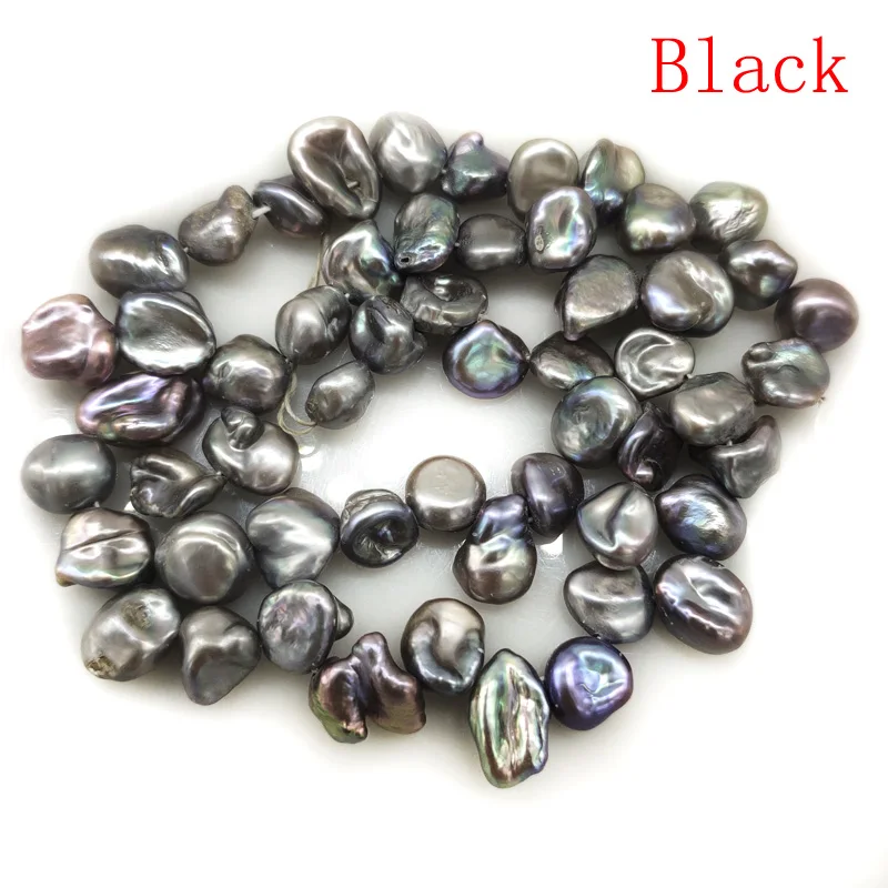 

16 дюймов, 11-13 мм, черная натуральная бусина Keshi Pearl, свободная нить