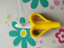 Cepillos dentales de entrenamiento de silicona para bebé, sin BPA, forma de plátano, mordedor seguro, juguetes para morder, anillo de dentición, regalo para mordedor de bebé
