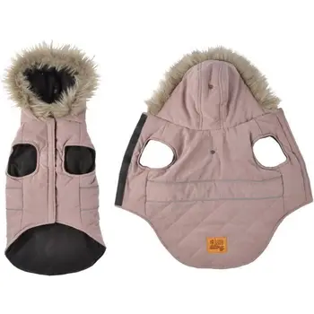 

Padded Jacket Chuck-faux fur Hood with fleece-35 cm-Khaki-dog