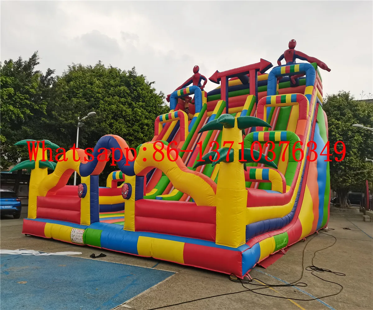 공장 대형 컬러 풍선 슬라이드 멀티 레인 풍선 슬라이드 