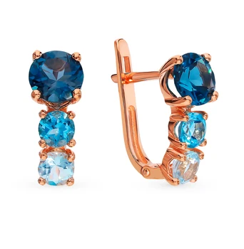 

Gold earrings with Topaz sunlight sample 585