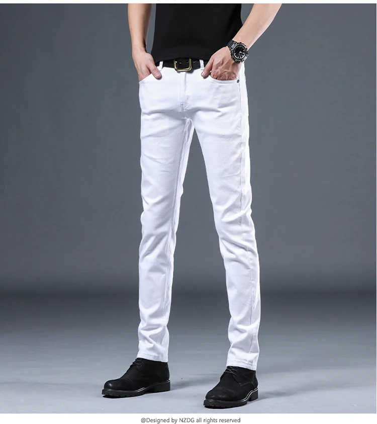 2022 Spring and Autumn New Men's Fashion Casual Pure Color Jeans Classic Stretch Slim Men's Cotton High Quality Jeans 28-36 skinny fit jeans