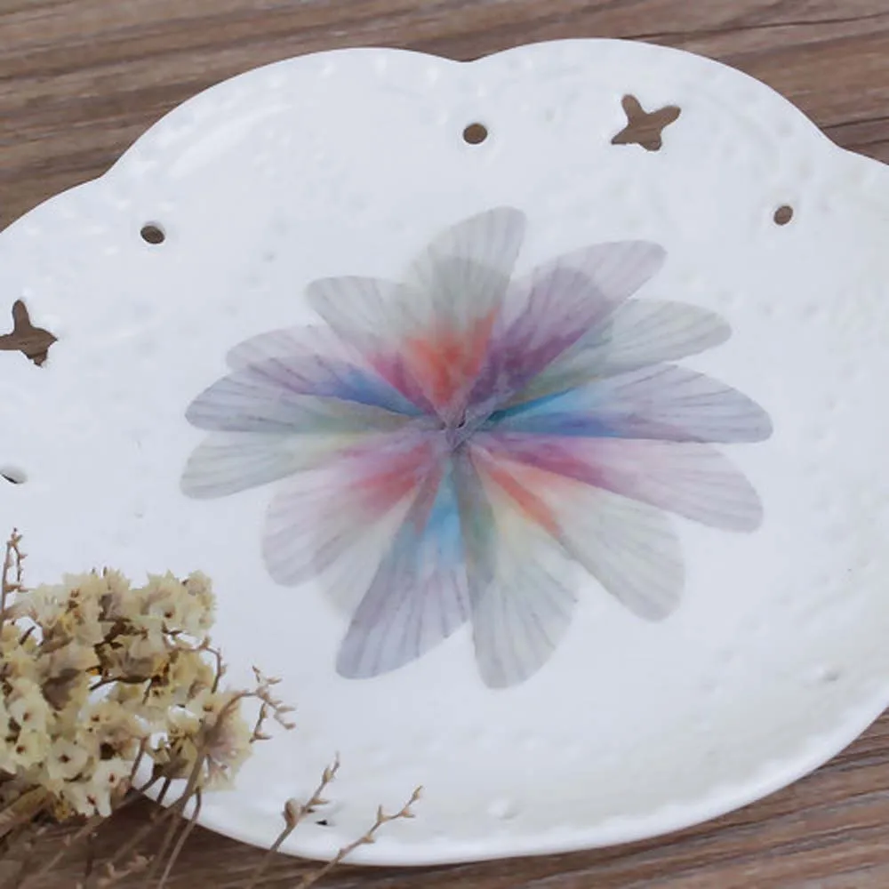 

(simulated butterfly series) Purple Transparent Organza Single Layer Butterfly Wings about 8x1.5cm-4