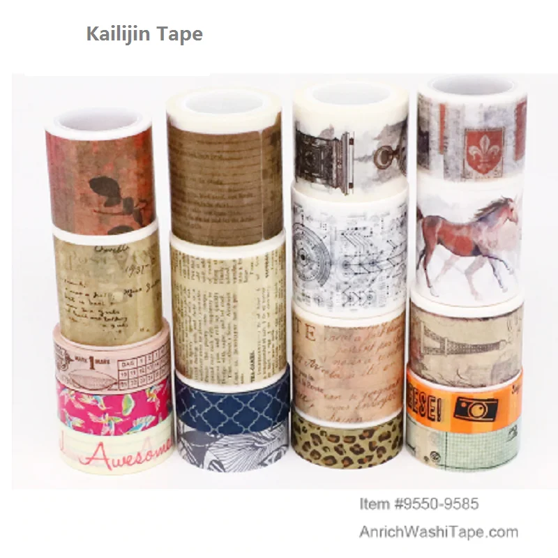 Washi Tape de estilo Retro, cinta Washi de respaldo, decoración de colección de recortes, cinta de papel, cinta de bricolaje