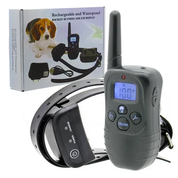 

330 Yards Blue Backlight Waterproof and Rechargeable Remote Pet Dog Training Collar with LCD Display 300g34e