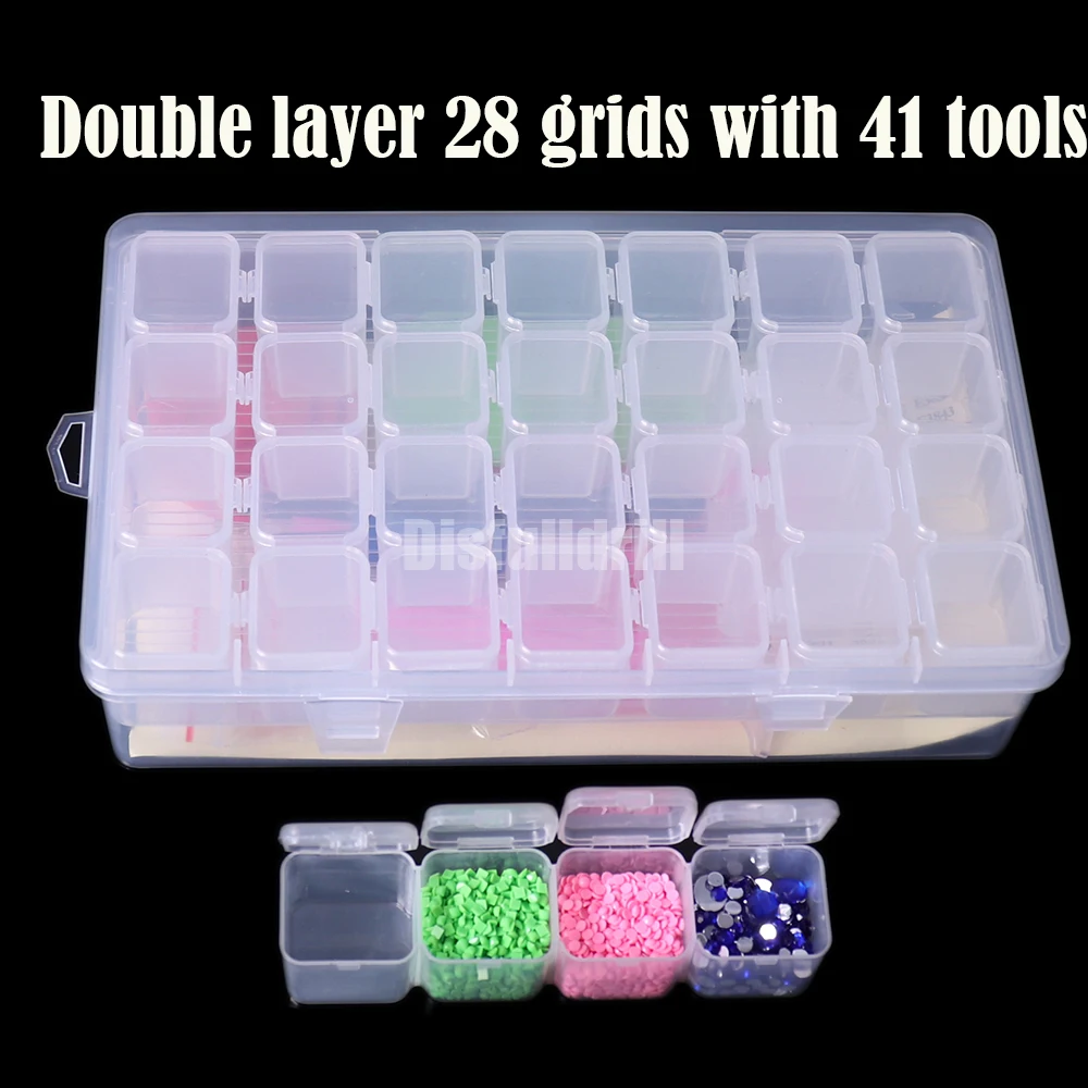 56/28 Grids 5D DIY Diamond Painting Tools and Accessories Box Diamond  Embroidery Rhinestones Organizer Case Storage Containers - AliExpress
