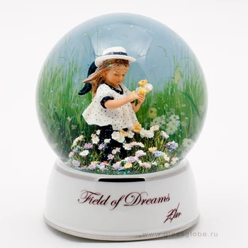 

Glass ball with snow field flowers, Snow Ball, snow globe