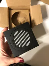 Shower Floor Drain-Cover Waste-Floor-Drain-Hideep Washroom Brass Black Square 10x10cm