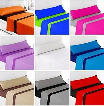 

-Diver Colors -Juego bed sheet summer plain Bicolor 3 piece. Fitted, worktop, pillow case.