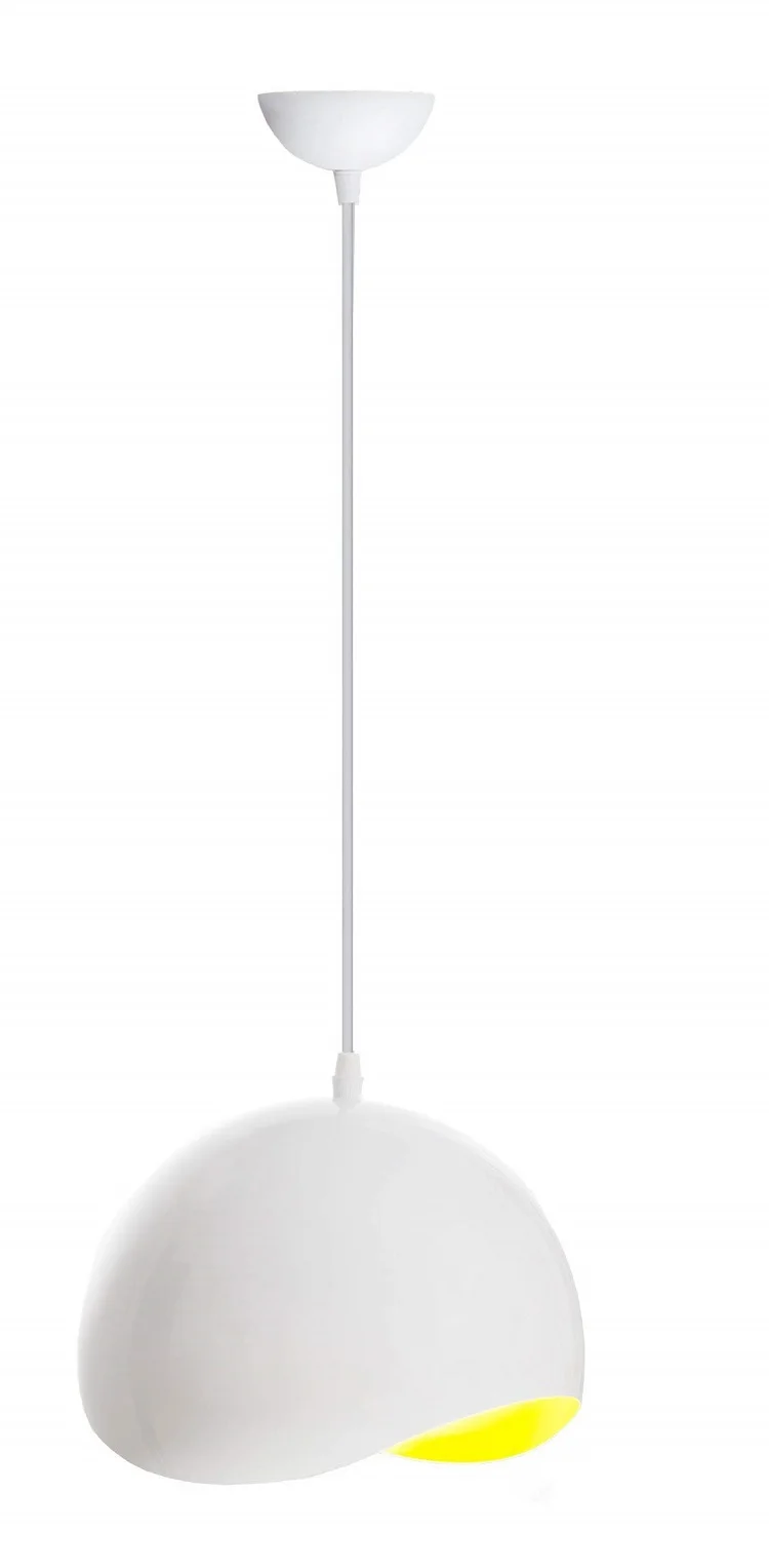Lámpara Iluminación Colgante Moderna Nordica Rosca E27 Colore Blanca Con Amarillo (Int.) Diámetro 23 Centimetri