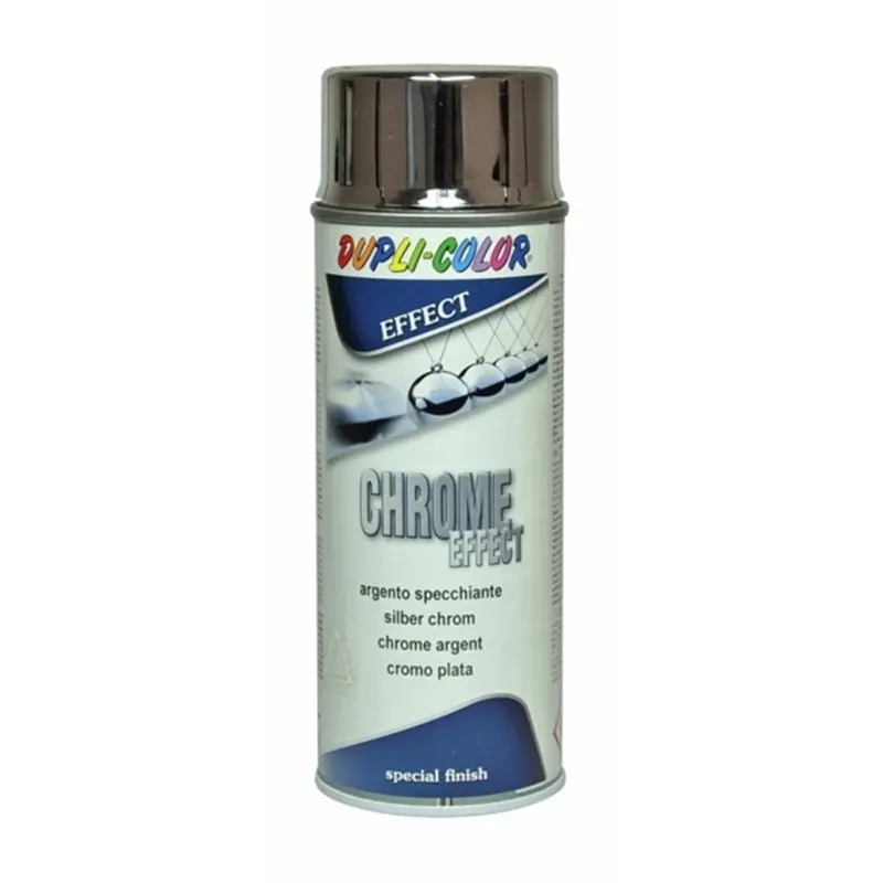 PINTURA ACRILICA BRILLANTE EFECTO CROMO PLATA SPRAY 400ML