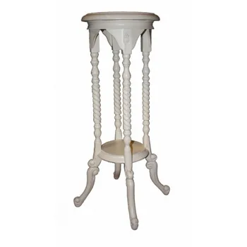 

Pedestal carved wooden white color. Measurements: 78x43x43 cm.