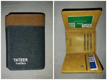 Cartera Retro para hombre, porta tarjetas de identificación, monedero pequeño de cuero, billetera pequeña plegable, cartera delgada