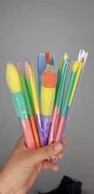 Docolor-brochas de maquillaje profesionales, 15 Uds., para base en polvo, sombra de ojos, pelo sintético, coloridas