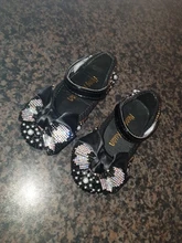 Zapatos de cuero con lazo de diamantes de imitación para niñas, zapatillas de baile de fiesta, zapatos planos de rendimiento para bebés y estudiantes, D785