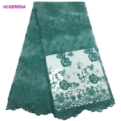 Африканская кружевная ткань последние французские шнурки ткани высокого качества тюль для свадьбы нигерийский сетчатый кружевной Материал FC08 - Цвет: green-1