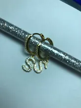 ANENJERY plata esterlina 925 1 par 26 alfabeto carta pendientes de aro inicial Zircon pendientes para Mujeres Hombres joyería de nombre S-E1169