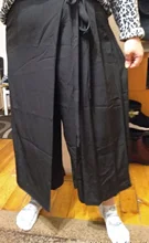 Wide Leg-Trousers Fit-Pants Pleated Spring Autumn Split Black High-Elastic Women Fashion