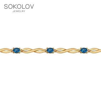 

Bracelet SOKOLOV gold with Topaz, fashion jewelry, 585, women's male