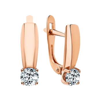 

Gold earrings with cubic zirconia sunlight sample 585