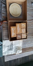 Juego de bloques de madera conmemorativos para bebé, pegatinas para fotografía de mes, tarjeta de edad conmemorativa para recién nacidos, accesorios para fotos, 1 Juego