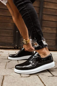 

Chekich CH003 Japanned Leather IT Men 'S Shoes BLACK 392016706