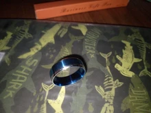 I & FDLK-Anillo de boda de tungsteno para hombre, 8Mm, Color azul plata cepillada, sortija de boda periférica, regalo de pareja