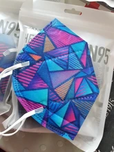 Mascarilla facial KN95 de 5 capas, desechable, transpirable, a la moda, personalizada, con estampado personalizado, FFP2, 10 Uds.