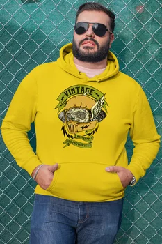 

Angemiel Wear Vintage Recovery Motorcyle Yellow Men 'S Hooded Sweatshirt