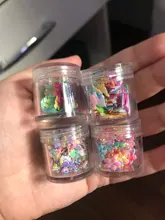 Set de 48 botellas de resina epoxi brillante, purpurina en polvo, corazón, estrella, Micro cuentas para arte de uñas, pegatinas de lentejuelas para fabricación de joyas DIY