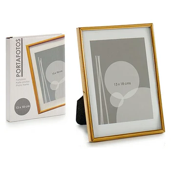 

Photo frame Gift Decor Aluminium Gold (13 x 18 cm)