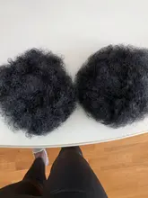 Alileader-moño de pelo rizado, extensiones de cabello sintético con pinza, coleta corta, coleta Afro esponjosa, moño para el cabello