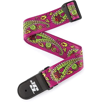 

50js14 Joe Satriani belt for guitar, paisley pattern, purple, Planet Waves