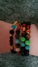 7 Chakra de roca de Lava pulsera de 8mm de doble capa fila ajustable Unisex piedra de Yoga sanación energética pulseras de piedra regalo de Navidad