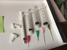 Jeringas con 4 Uds., 14G-25G, puntas de aguja romas y tapas para jeringa de dispensación Industrial, 4 Uds.