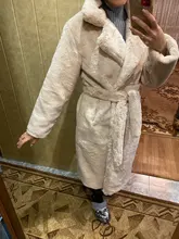 Abrigo de piel de imitación de conejo para mujer, abrigo largo de lujo, tapeta holgada, abrigo grueso y cálido de talla grande, abrigos de felpa para invierno