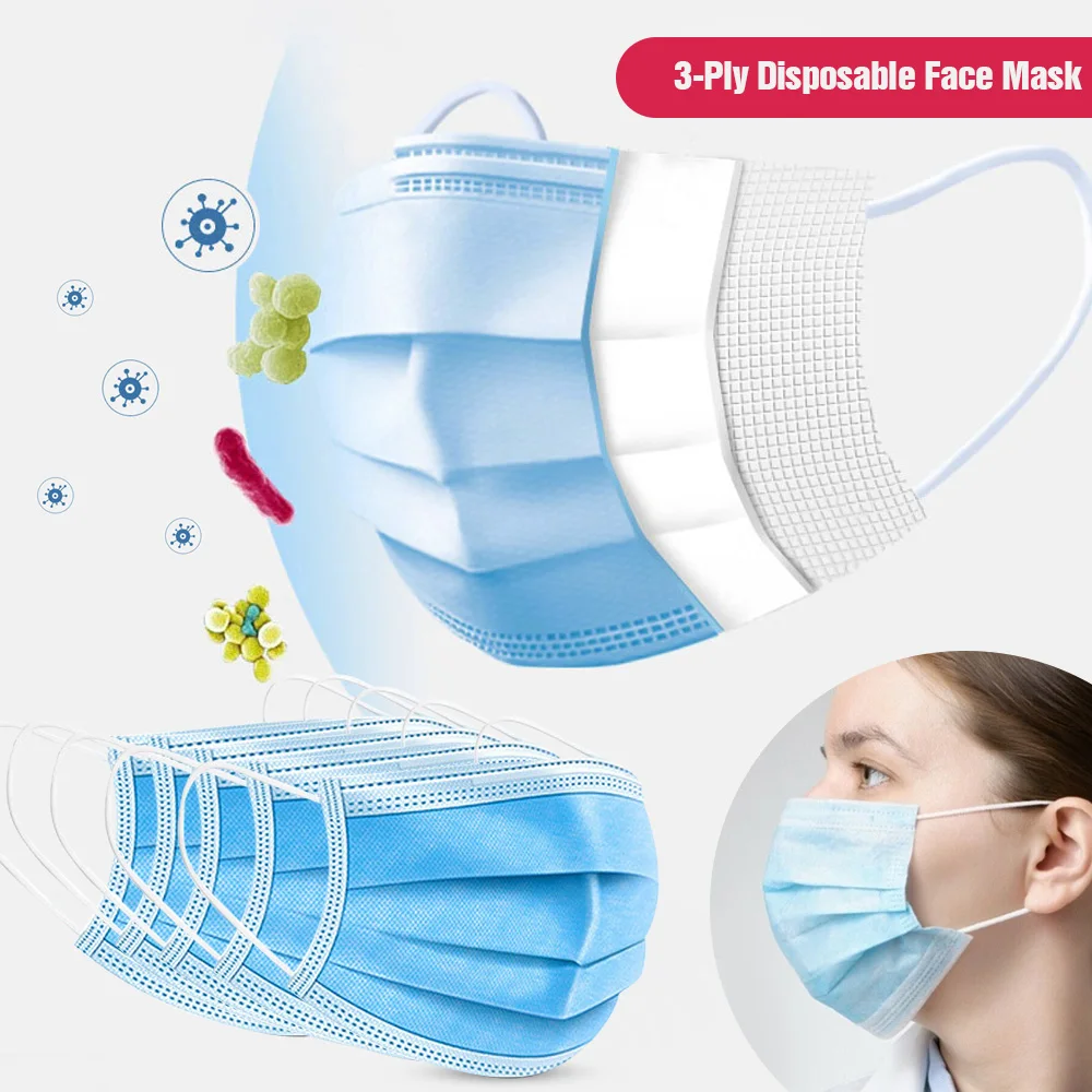 

In Stock 50PCS Medical Mask Pm2.5 Activated Anti Virus Carbon Prevent Formaldehyde Bacteria Proof Face Mouth Mask None N95