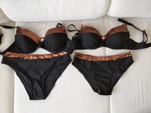 Bikini-Set Swimsuit Push-Up Two-Piece Sexy Women Beach Plus-Size Europe Female S--Xxl