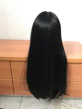 GEMMA Cosplay largo negro recto pelucas sintéticas con flequillo para las mujeres de África americano Lolita de diario fiesta resistente al calor de fibra