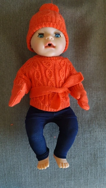 1 zestaw sweter kombinezon + czapka + szalik + rękawiczki Fit 17 cali 43cm ubranka dla lalki urodzony garnitur dla dziecka na ur