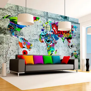 

Wall mural-Map-Graffiti - 200x140 cm