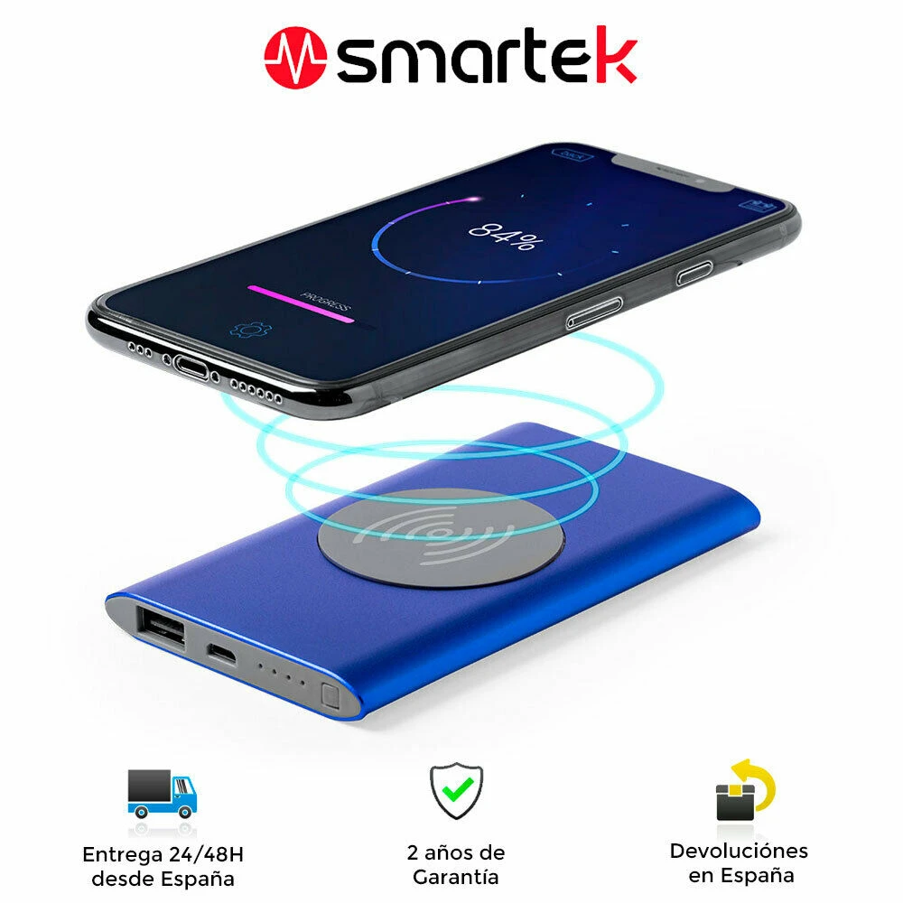 Cargador inalambrico Smartek. aluminio, gran capacidad 4000mAh, potente, resistente, portatil, colores, usb. movil, bateria externa, power bank, cargadores inalámbricos|Cargador portátil| - AliExpress
