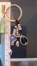 Anslow-Llavero de cuero con forma de gota de agua para mujer, cuentas hechas a mano, llavero de coche, joyería, bolso, abalorio, regalo, LOW0004KY, 2019