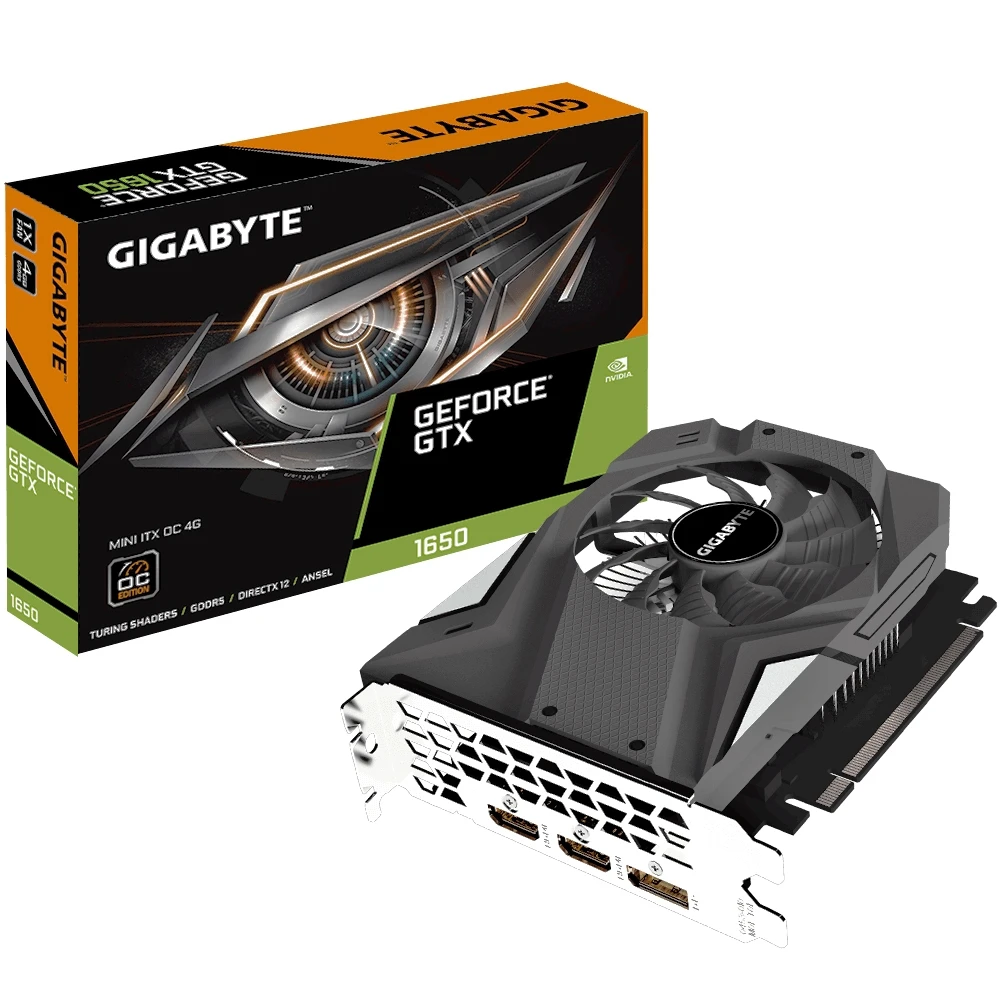 Видеокарта Gigabyte Mini ITX nVidia GeForce GTX 1650 1680MHz 4096MB 8002MHz 128 bit RTL [GV-N1650IXOC-4GD]