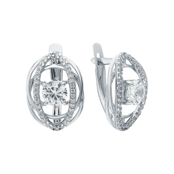 

Silver earrings with cubic zirconia sunlight sample 925 test