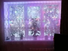 Lights Curtain-String Moon-Lamp Window-Decor Christmas Garland Fairy Icicle-Star LED