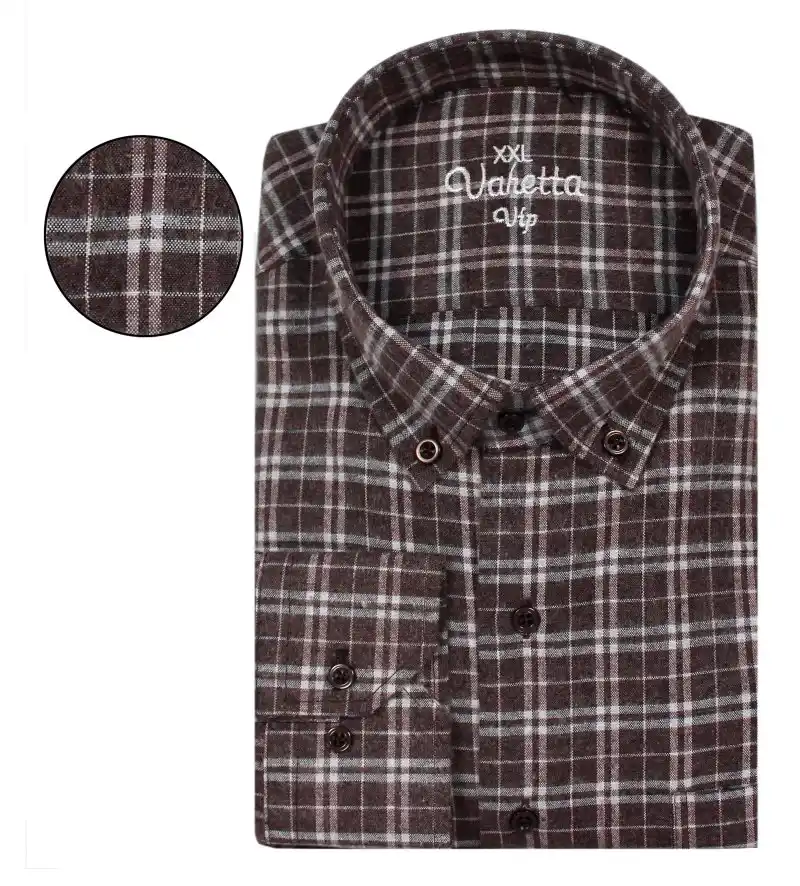 camisa xadrez marrom masculina