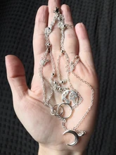 Colgante Retro de Luna y mapa del mundo para mujer, collar de oro Colodr multicapa, accesorios de joyería para fiesta