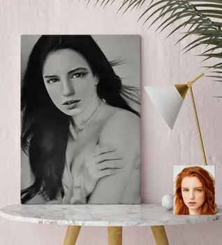 

Personalized Women 'S Charcoal Artistic Portrait Design Canvas Table 30x50cm-15