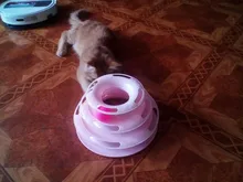 3 Levels Pet Cat Toy Tower Tracks Disc Interacitve Cat Toys Ball Training Amusement Plate